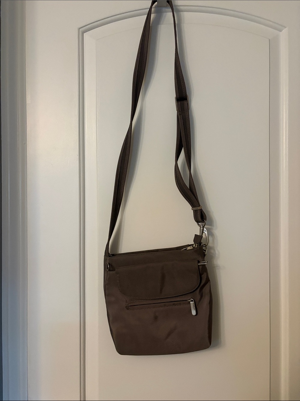 Travelon Brown Crossbody Bag with Adjustable Strap